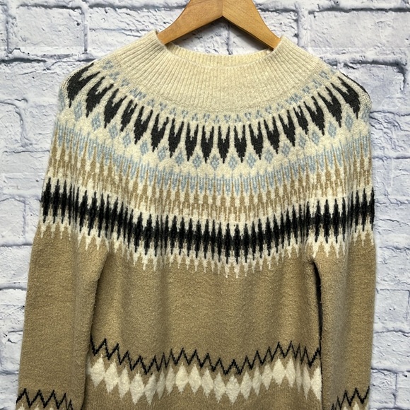 Cable Stitch Women's Long Sleeve Nordic Fair Isle Turtleneck Pullover Sweater - Picture 5 of 7